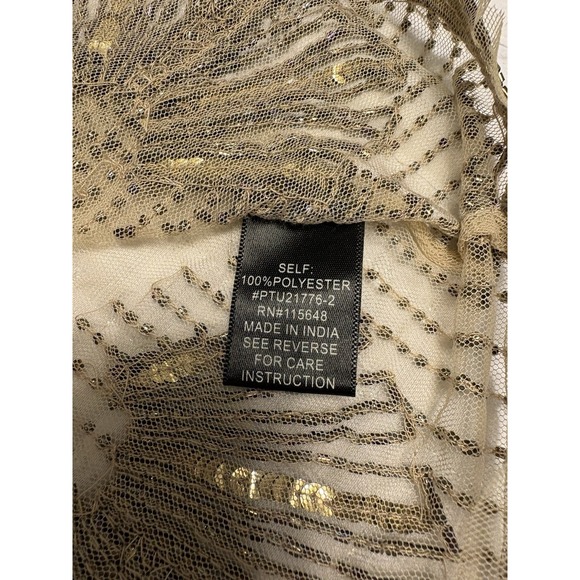 Women's Nude Sheer Embellished Top, By Black, Size Large - Picture 6 of 9